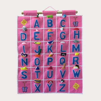 Pink ABC Felt Wall Hanging Chart