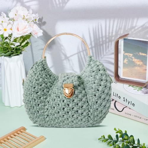 Macrame Bags for Women Macrame Purses and Handbags Macrame Kit for Beginners DIY Macrame Purse Kit with D Shaped Handle Hobbies Project for Starter Boho Gift for Friends
