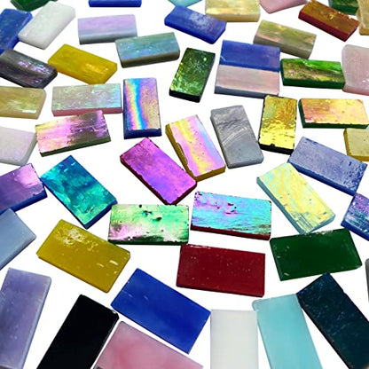 Rectangle Iridescent Glass Mosaic Tiles (15 Ounce)