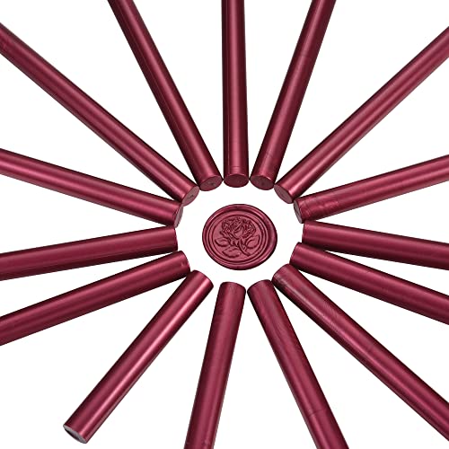 15Pcs Fuchsia Glue Gun Sealing Wax Sticks for Wax Seal Stamp (15 Count)