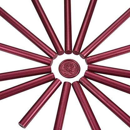 15Pcs Fuchsia Glue Gun Sealing Wax Sticks for Wax Seal Stamp (15 Count)