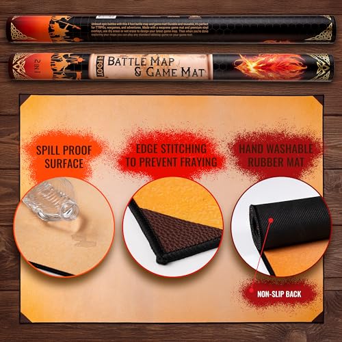 2-in-1 DND Battle Map and 4 Foot Rubber Game Mat