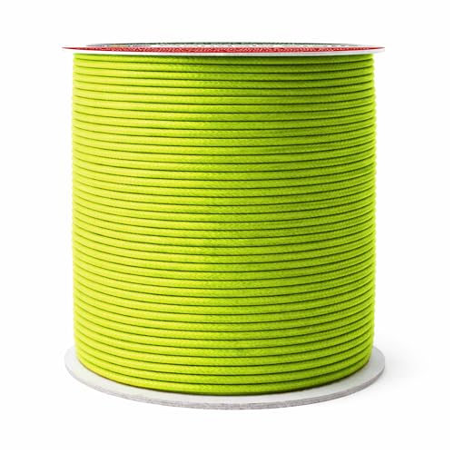 2mm Yellow Green Waxed Cord