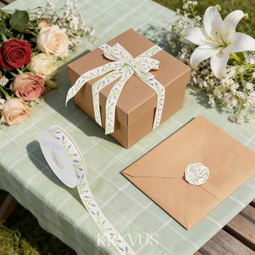 Lavender Floral Cotton Ribbon 5 (36 Foot)