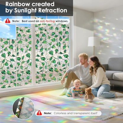 Rainbow 3D Window Stained Glass Privacy Film Decorative