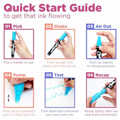 5 Black Chalk Markers for Glass (5 Count)