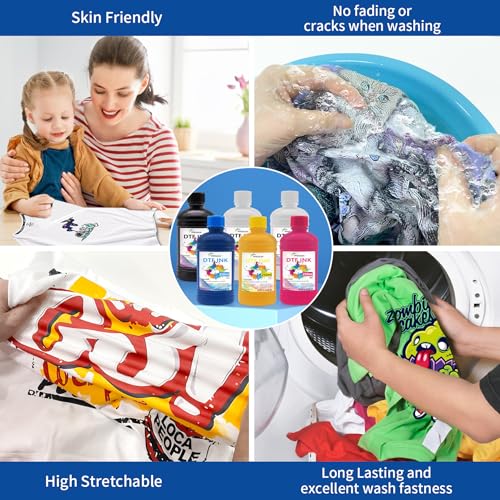 DTF Ink 250mlx6 for I3200 XP600 R1390 L1800 (50.721 Fl Oz)