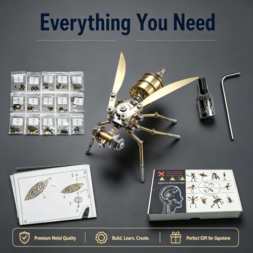 3D Metal Puzzle Steampunk Vespa Mechanical Model DIY Assembly for Adults 140+ PCS 2