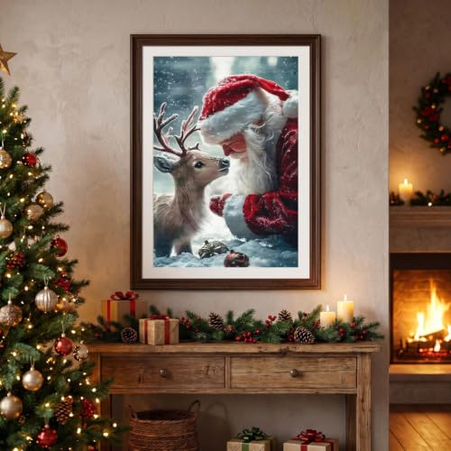 Santa Claus Stamped Cross Stitch Kits for Beginners Adults 11CT