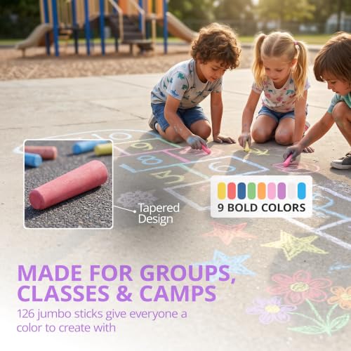Color Splash S&S Worldwide Sidewalk Chalk Bulk Set (126 Count)