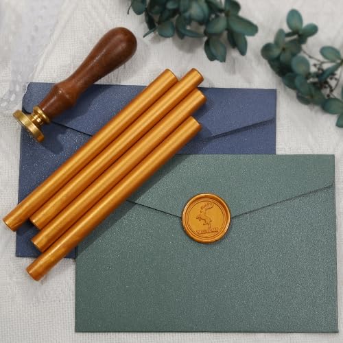 Amber Gold Wax Seal Sticks for Standard Size Hot Melting Glue Gun (12 Count)