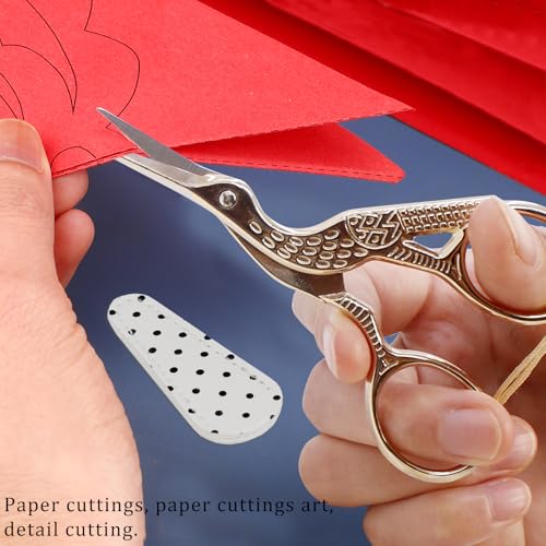 3.6Inch Small Embroidery Scissors Precision Scissor with Leather Cover Tassel Stainless Steel Tip for Crafting Thread Cutting Sewing DIY Needlework Artwork Housework
