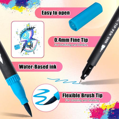 Art Supplier Dual Brush Markers Pens (110 Count)