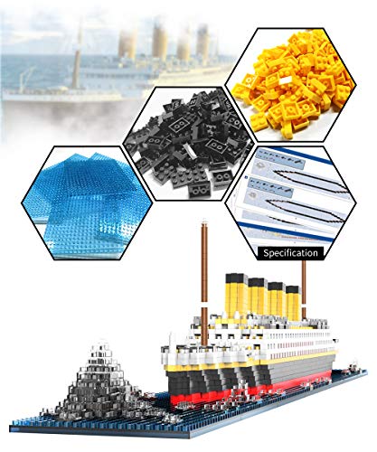 Titanic Architecture Micro Building Blocks Model Kit for Adults Age of 14+ (1872 particles)