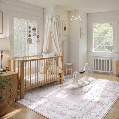 Floral Bow Print 8x10 Area Rugs