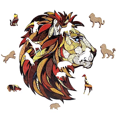 Lion M Colorful Wooden Jigsaw Puzzle