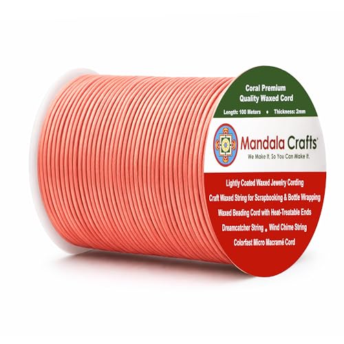2mm Coral Waxed Cord (325 Foot)