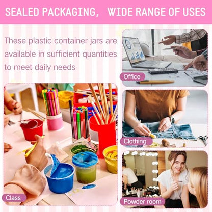 12 Pack 6 oz Plastic Container Jars with Lids Round Clear Travel Cosmetic Container Slime Jars for Toiletries (12 Count)