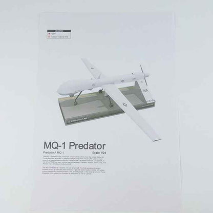 1/32 MQ-9 Reaper Reconnaissance Aircraft Drone Aircraft Model Kit, DIY Paper Model Building Set Handmade Military Collection