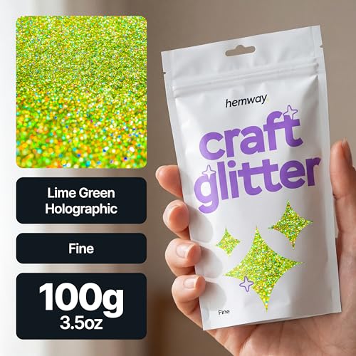 Craft Glitter Lime Green Holographic 100g Fine Glitter (3.5274 Ounce)