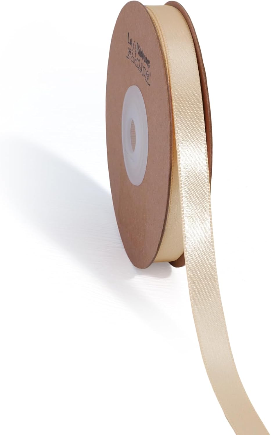 LaRibbons Nude Satin Ribbon 3/8 Inch 50 Yards Thin Luxury Double Faced Ivory Silk Ribbon for Flower Bouquet Crafts Gift Wrapping Wedding Bow Christmas Decoration - Crafty Corner