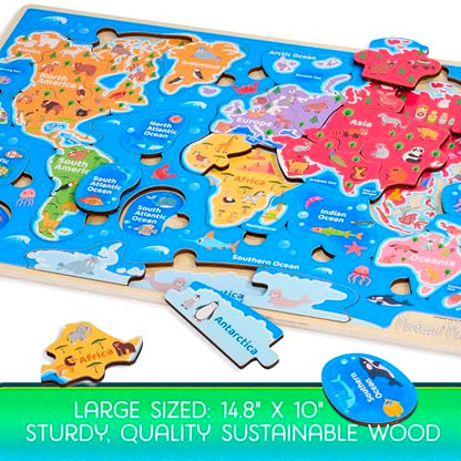 World Map Wooden Puzzle