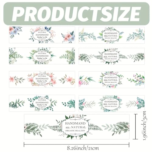 80Pcs Eucalyptus Leaves Soap Wrapper 8 Style Flower Wrap Tape for Homemade Soap (120 Count)