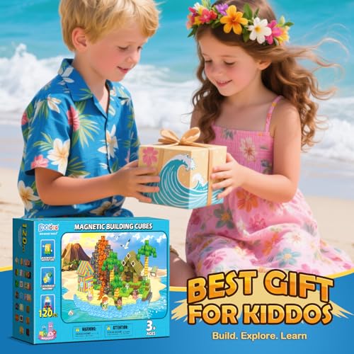 120PCS Magnetic Blocks Hawaii Mine Magnet World Building Cubes for Kids 3+ (120 Count)
