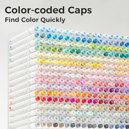 Alcohol Markers Brush Tip 168 Colors for Adults Coloring Refillable (168 Count)