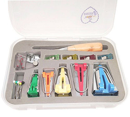Single Double Fold Bias Tape Maker Tool Kit Set (5 Count)