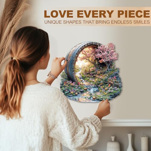 Wooden Puzzle Adults Spring Flower Jigsaw Puzzle 11.4*11.2in