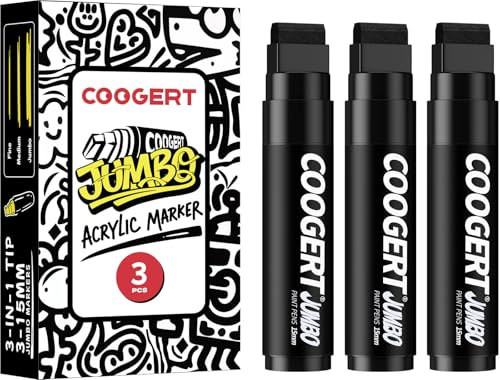 3Pcs Black Jumbo Poster Markers