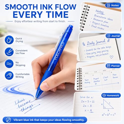 Retractable Clicker Erasable Gel Pens (12 Count)