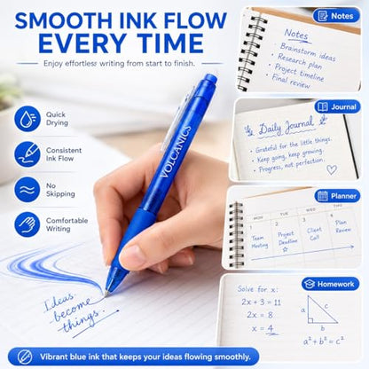 Retractable Clicker Erasable Gel Pens (12 Count)
