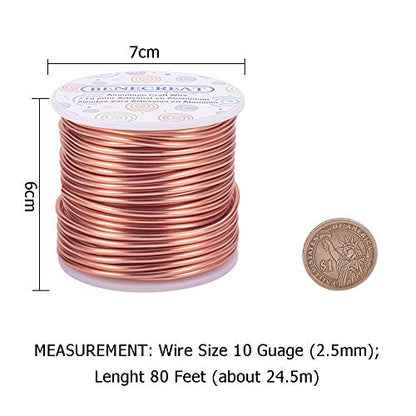10 Gauge Jewelry Craft Aluminum Wire 80 Feet Bendable Metal Sculpting Wire for Craft Floral Model Skeleton Making (80 Foot)