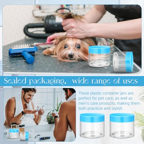 36 Pieces 2 oz Plastic Jars with Lids Wide Mouth Airtight Reusable Container Acrylic Cosmetic Small Jars for Lotions Ointments Travel Toiletries Creams Make up Storage (36 Count)