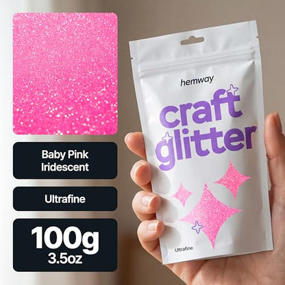 Craft Glitter Baby Pink Iridescent 100g Ultrafine Glitter (100 Gram)