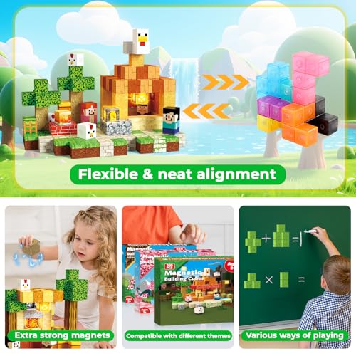 200PCS Magnetic Blocks with Light