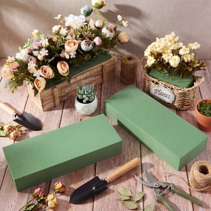 8 Pcs Green Reusable Floral Foam Blocks Water Weather Resistant Dry Floral Foam for Artificial Flower Arrangements Outdoor Hanging Florist Plant Bases for DIY Wedding
