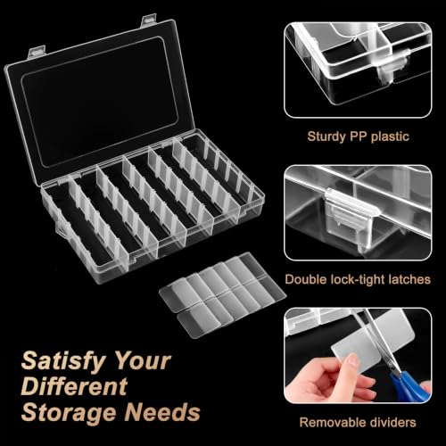 18 Grids Large Plastic Organizer Box with Adjustable Dividers