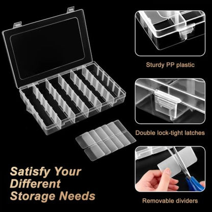 18 Grids Large Plastic Organizer Box with Adjustable Dividers