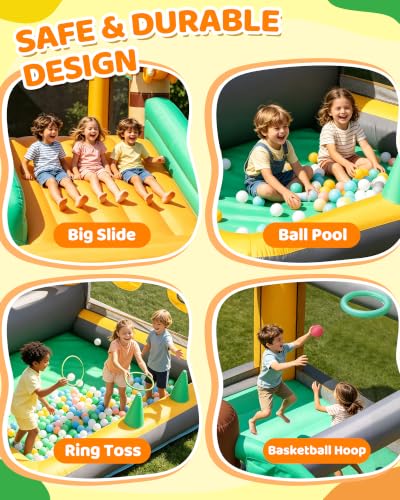 Dinosaur Inflatable Bounce House with Slide