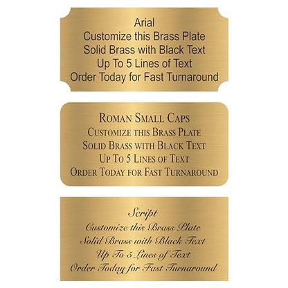 Personalized Custom Brushed Gold Solid Brass Plate