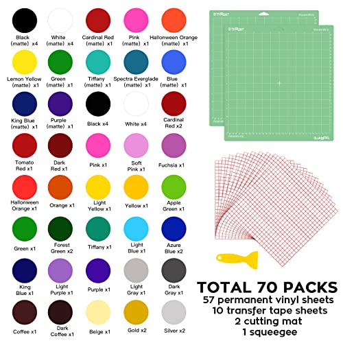 Permanent Vinyl 70 Pack 12"x12"