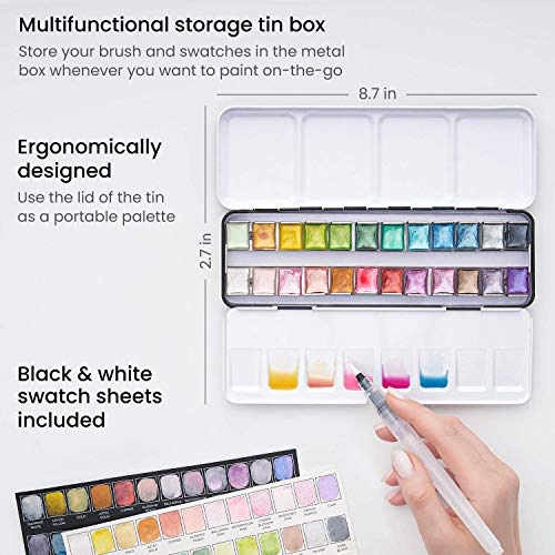 Metallic Watercolor Paint Set (24 Fl Oz)