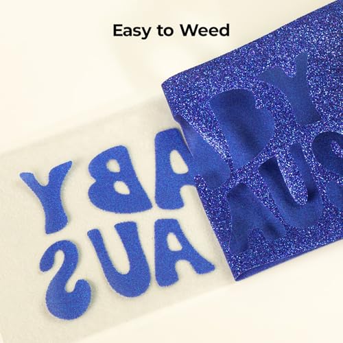 Glitter HTV 12" x 10ft Royal Blue Glitter HTV Heat Transfer Vinyl