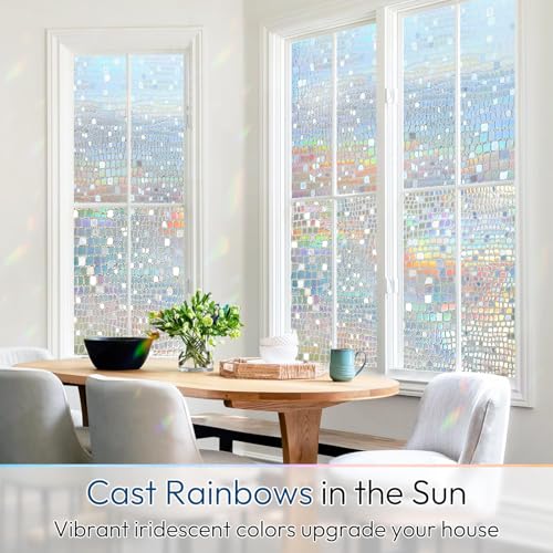 Window Privacy Film Decorative Rainbow Cling (38.48 Sq Ft)