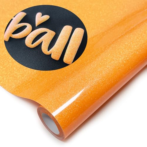 Orange Glitter Puff Heat Transfer Vinyl