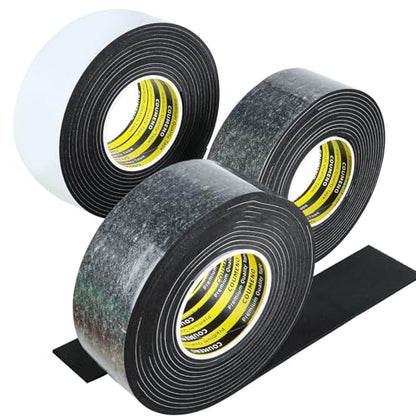 Black Foam Tape Weather Stripping Sealing Sponge (3 Count)