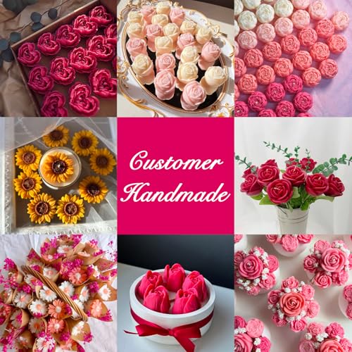 9 Pcs 3D Silicone Flower Molds for Candle Soap Making Cake Chocolate Making (9 Count)